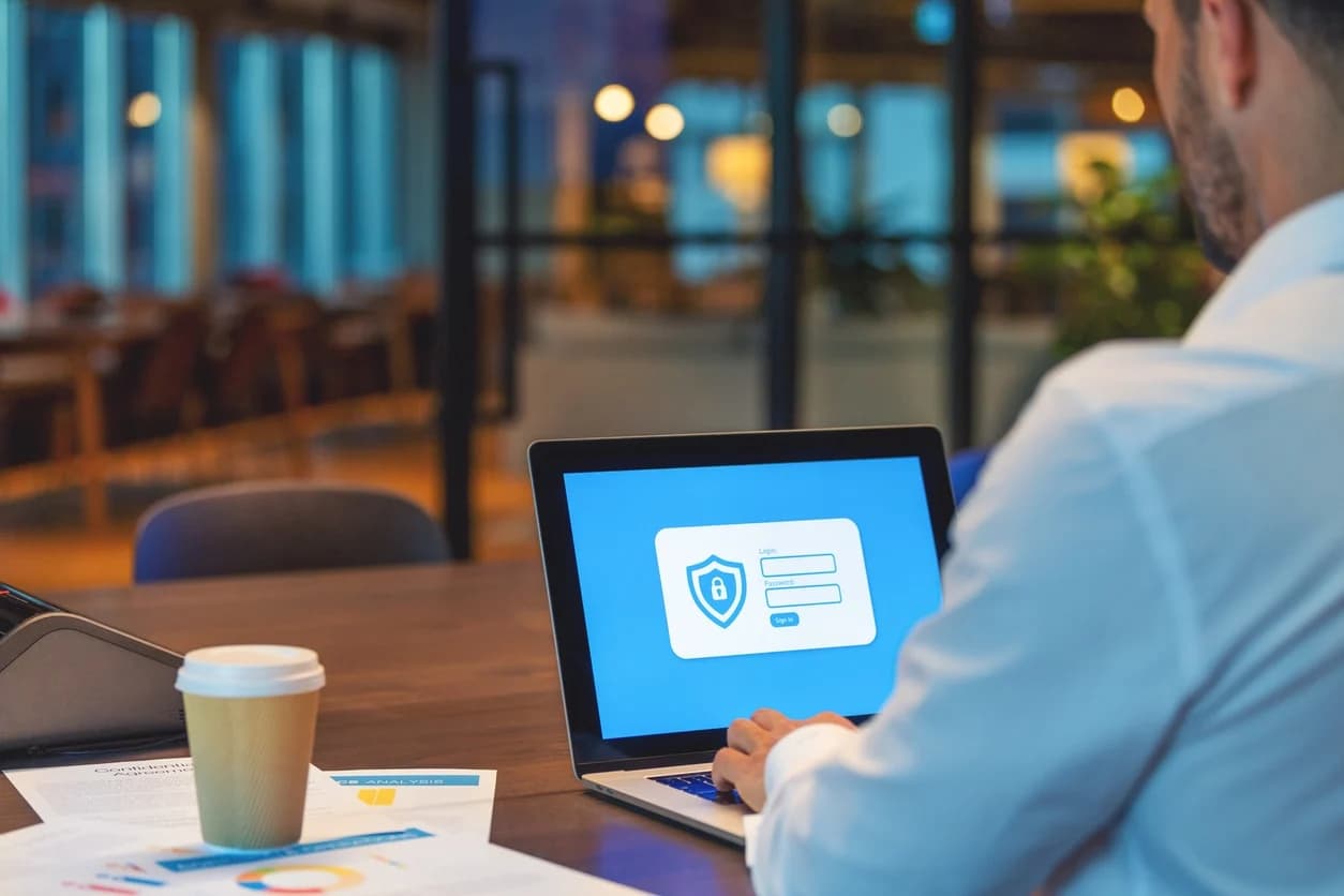 GC ensuring PII compliance and privacy regulations on his laptop