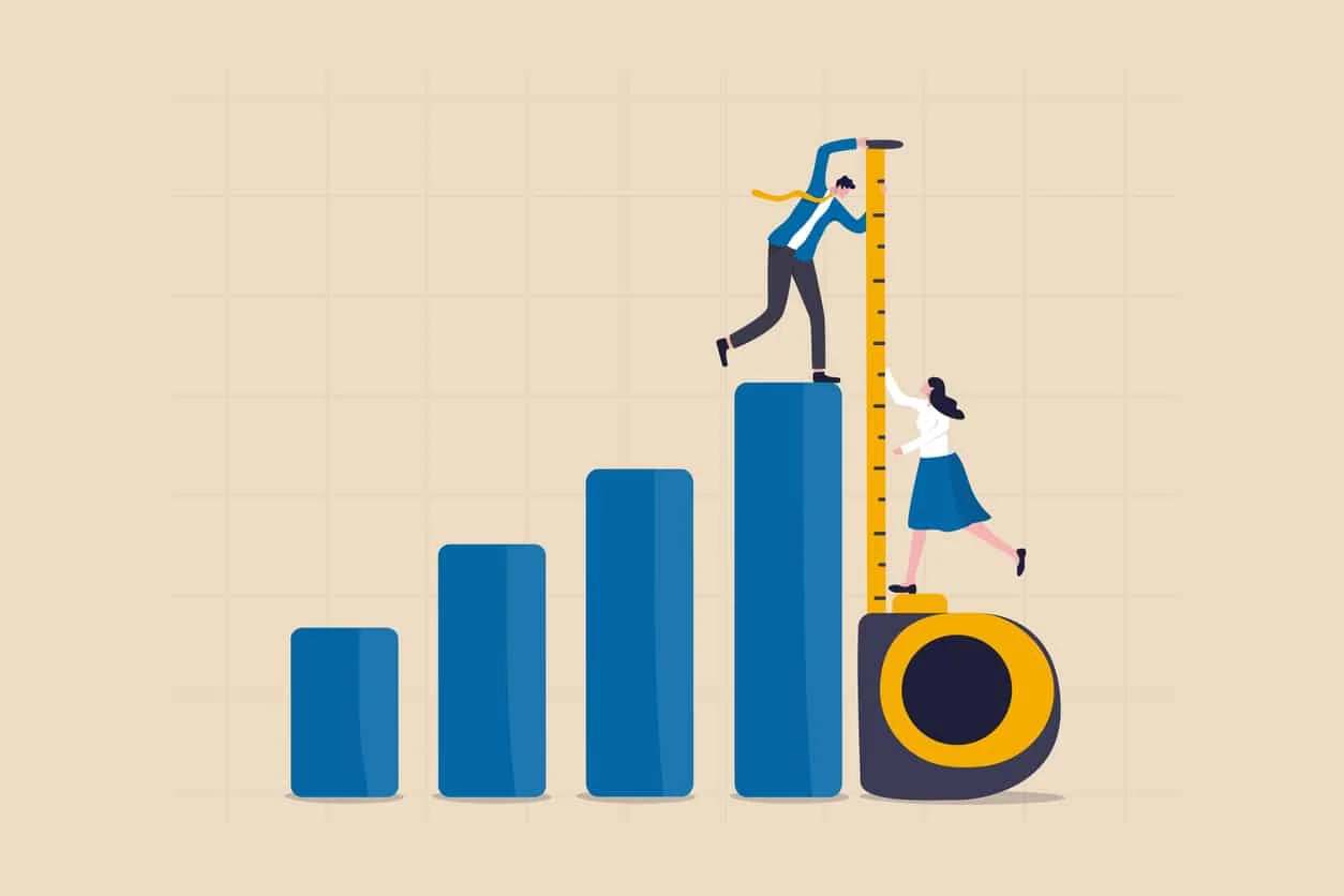 Two people on legal ops measuring process metrics